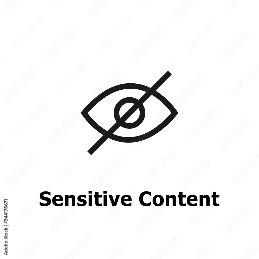 Sensitive Content Eye Crossed Sign For Media Content Censored Only