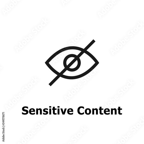 Sensitive content. Eye crossed sign for media content.Censored only adult