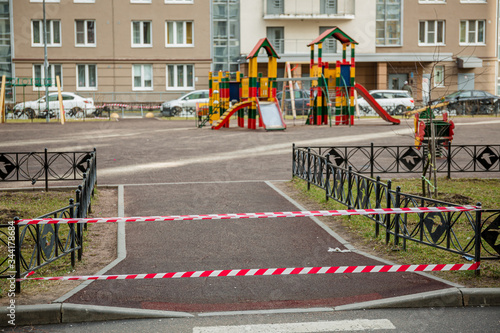 quarantined playground during pandemic virus
