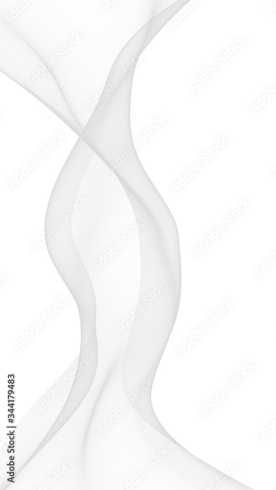 White abstract background. Fluttering white scarf. Waving on wind white fubric. 3D illustration White abstract background. Fluttering white scarf. Waving on wind white fubric. 3D illustration