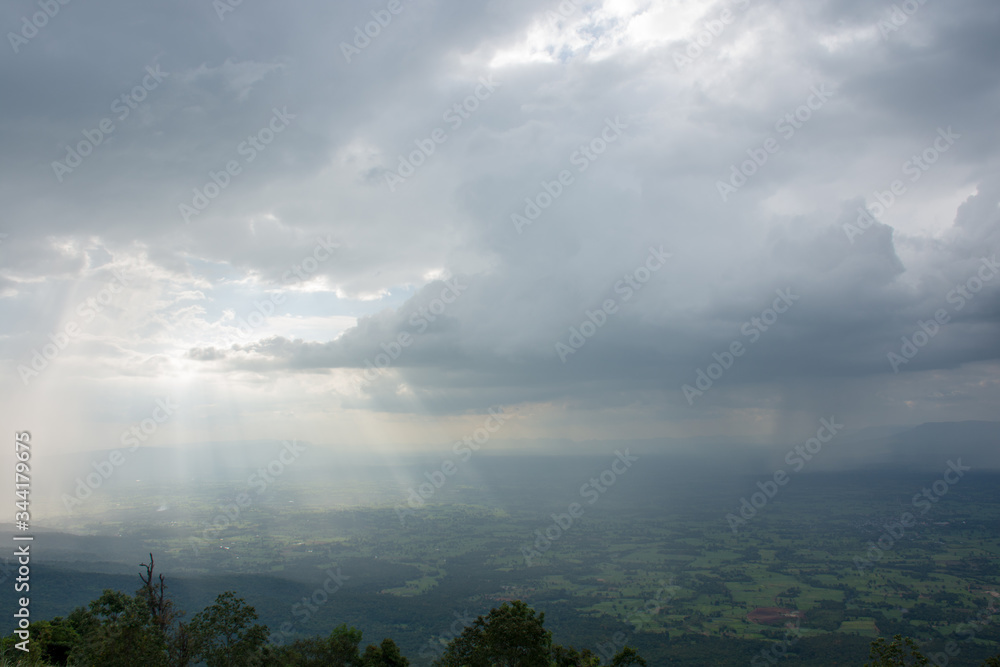 Naklejka premium storm clouds over the mountains