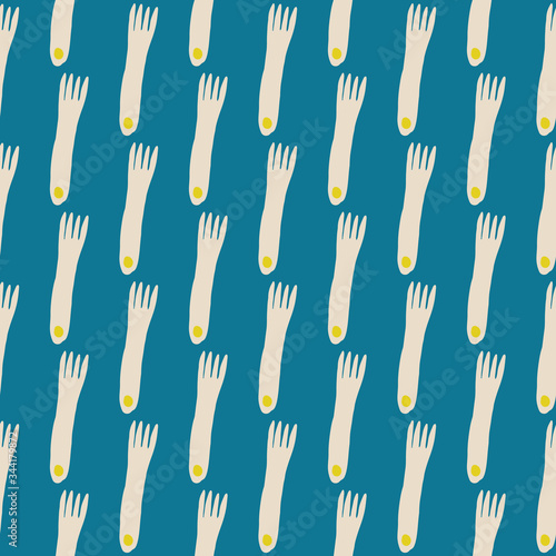 Geometric fork seamless pattern in simple style. Cutlery pattern. Hand drawn vector illustration