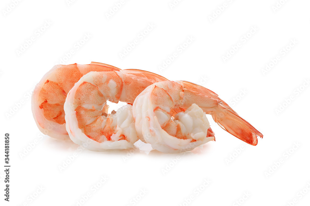 Cooked shrimp isolated on white background. This has clipping path.