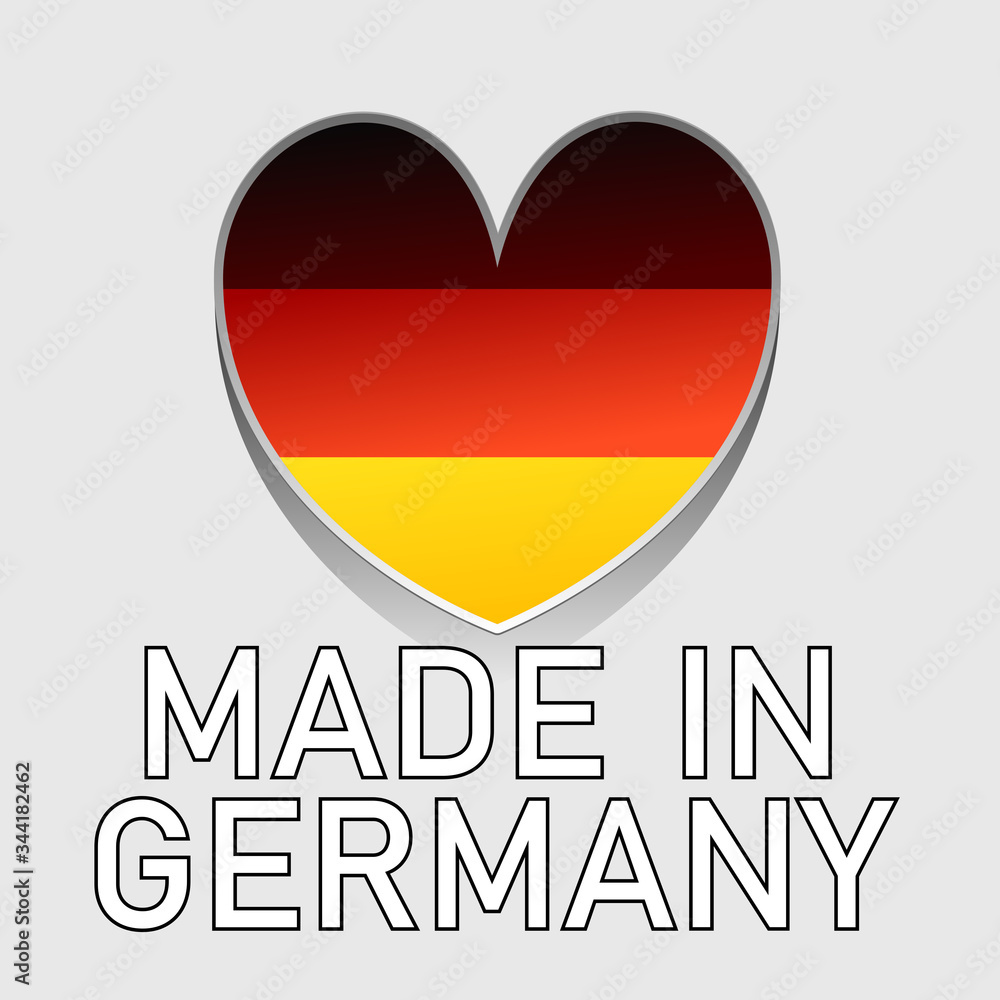 Obraz premium german national colored heart with text made in germany