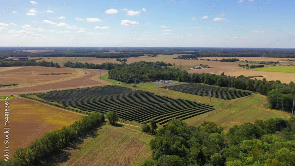 Aerial Back Corner Shot of a Solar Farm Aerial Back Corner Shot of a Solar Farm