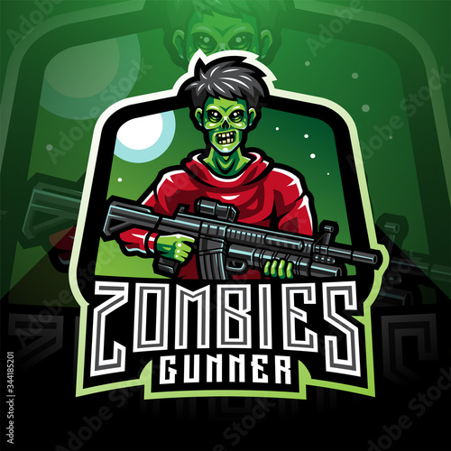 Zombie gunner esport mascot logo