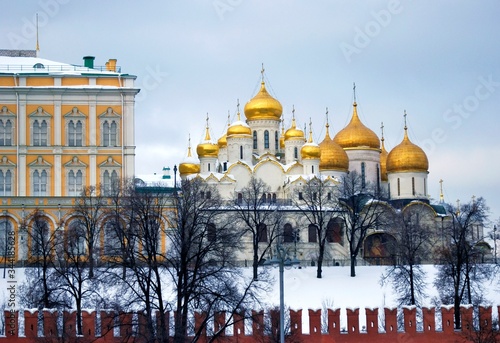 Architecture of Moscow Kremlin, Russia. Popular ladnmark.