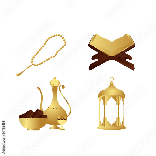 Set of islamic item with arabic style