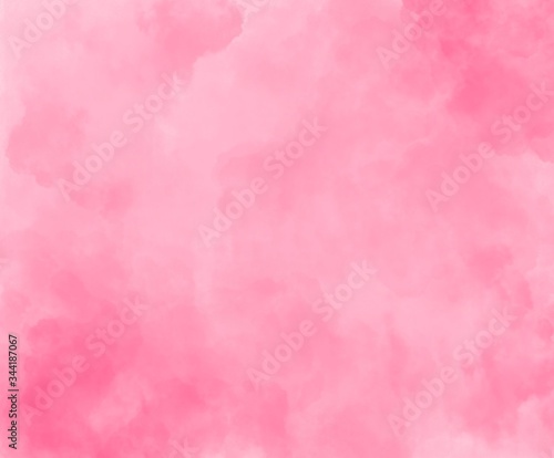 Hand drawn watercolor sky and clouds Abstract watercolor background Pink watercolor background Digital drawing.