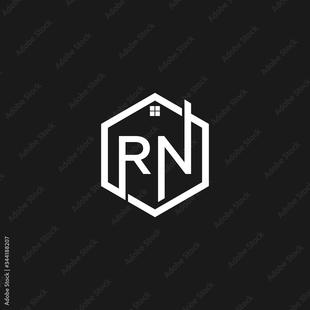 abstract initial letter R N logo design template abstract initial letter R N logo design template