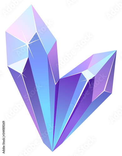 Realistic violet gem. Beautiful crystal