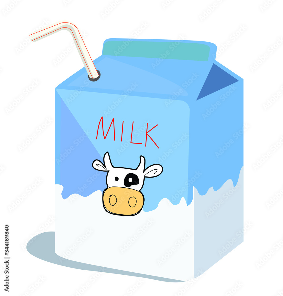 milk sweet sugar carton drink box isolated on white background Stock Vector  | Adobe Stock