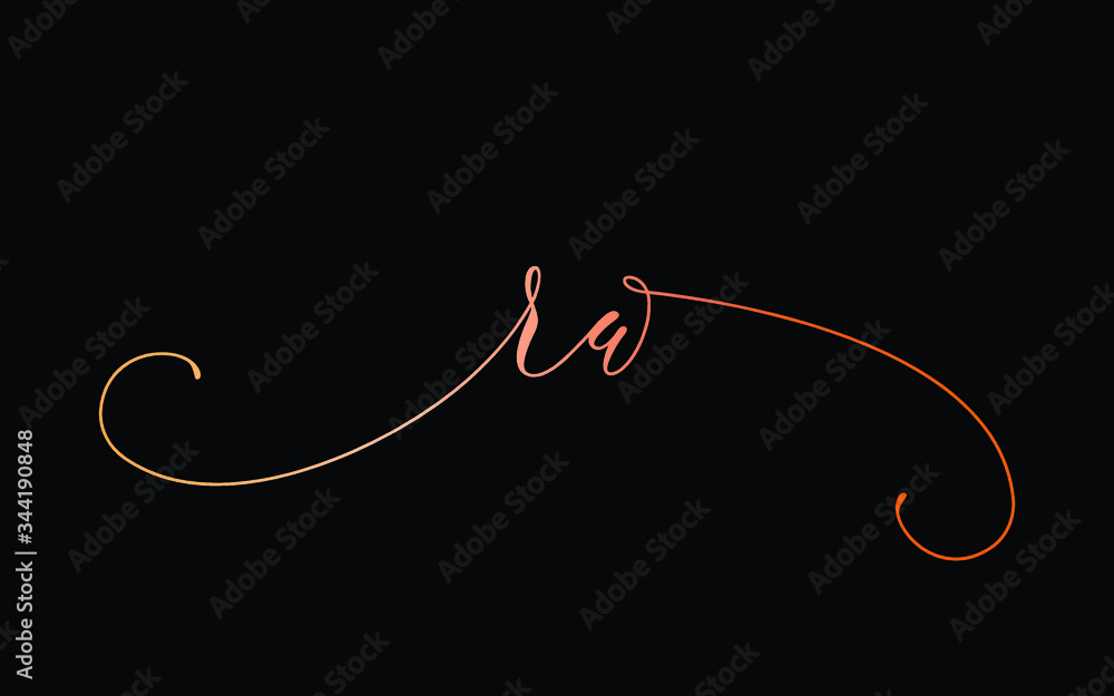 rw or r, w Lowercase Cursive Letter Initial Logo Design, Vector Template rw or r, w Lowercase Cursive Letter Initial Logo Design, Vector Template