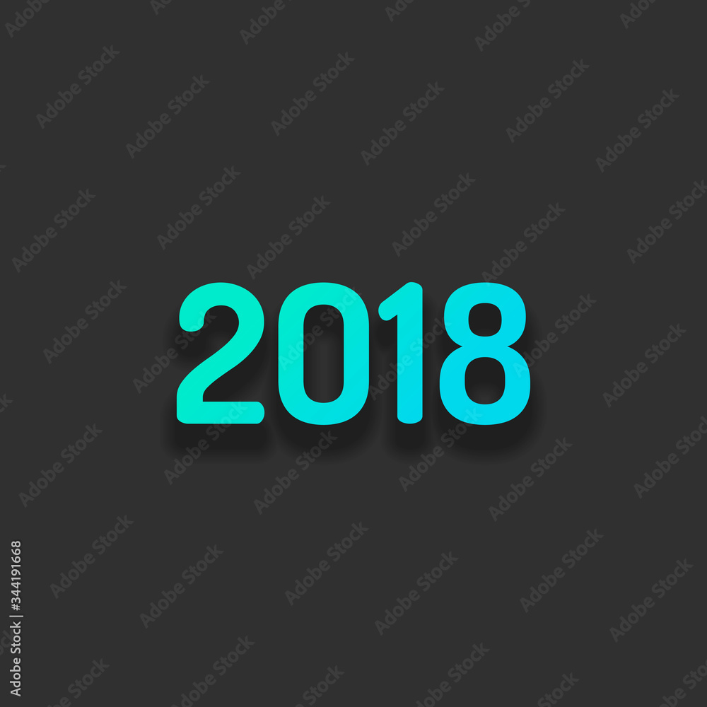 2018 number icon. Happy New Year. Colorful logo concept with sof 2018 number icon. Happy New Year. Colorful logo concept with sof