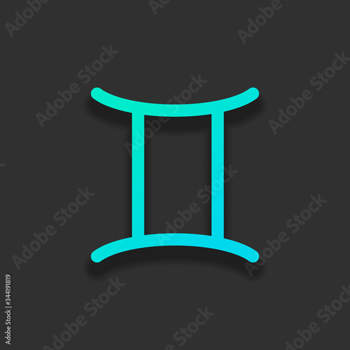 Astrological sign. Gemini simple icon. Colorful logo concept wit