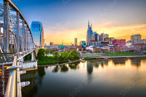 Skyline of downtown Nashville  Tennessee  USA