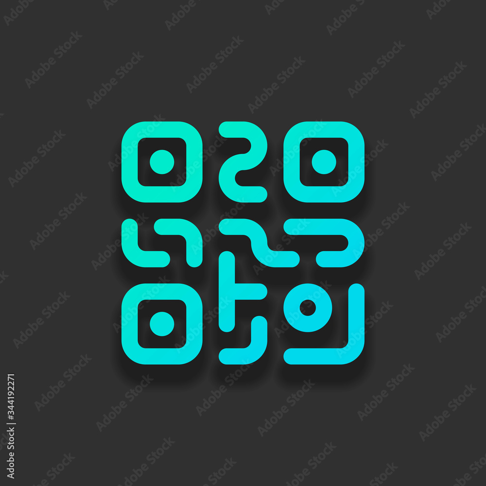 QR code. Technology icon. Simple logo. Colorful logo concept wit QR code. Technology icon. Simple logo. Colorful logo concept wit