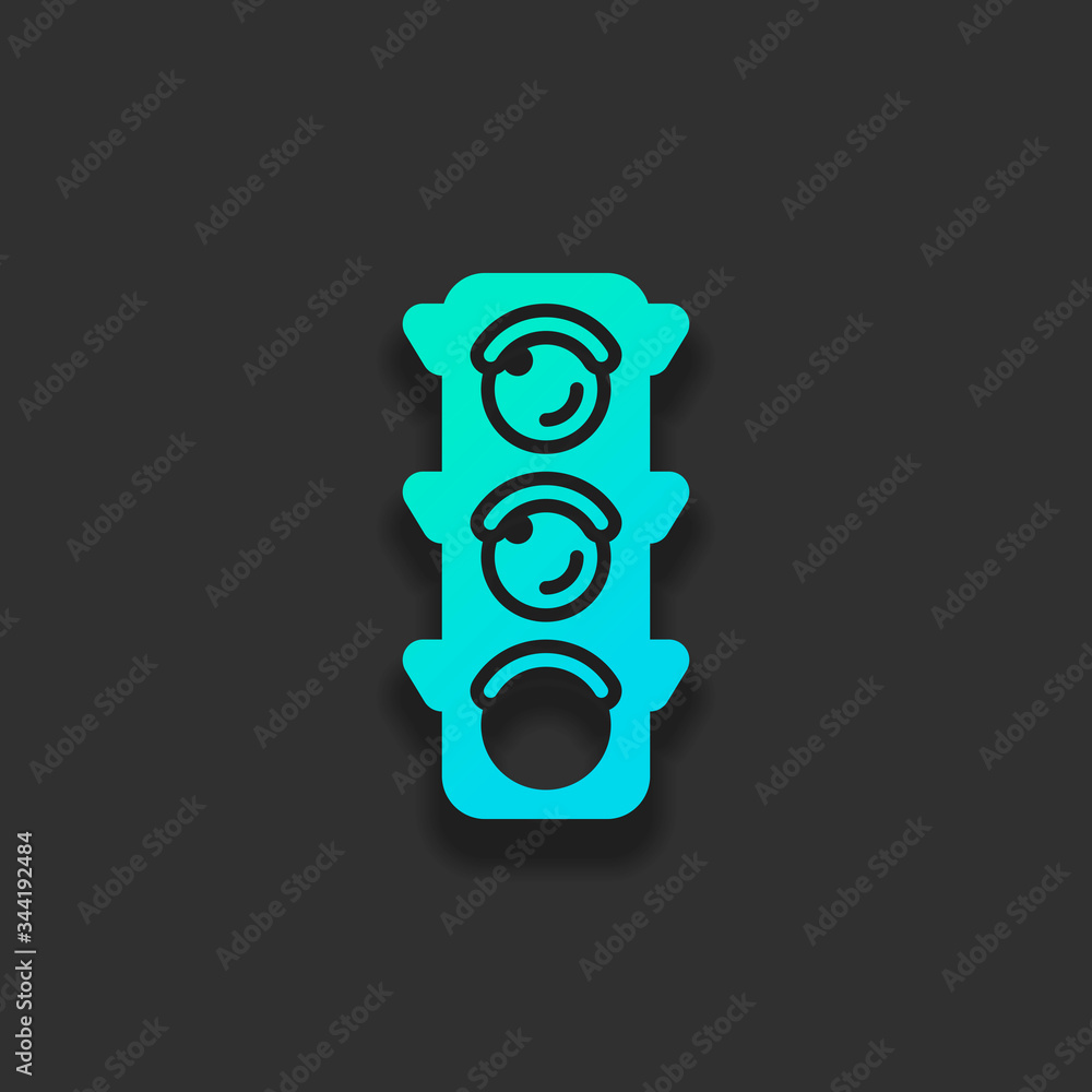 Traffic light icon. Sign of walk, green or go. Colorful logo con Traffic light icon. Sign of walk, green or go. Colorful logo con