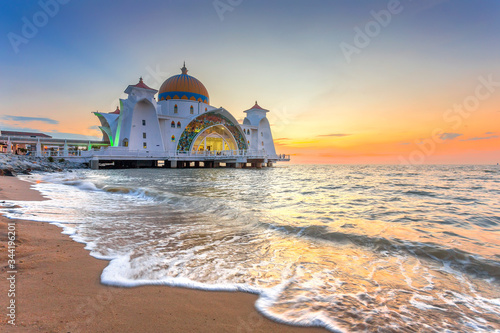 Malacca Straits Mosque ( Masjid Selat Melaka), It is a mosque located on the man-made Malacca Island near Malacca Town, Malaysia.