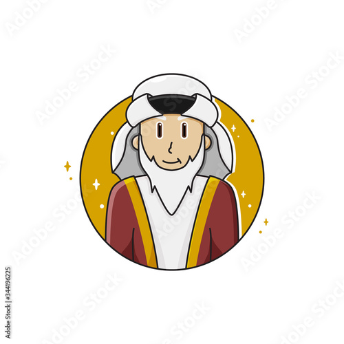 character sultan rich isolated in circle