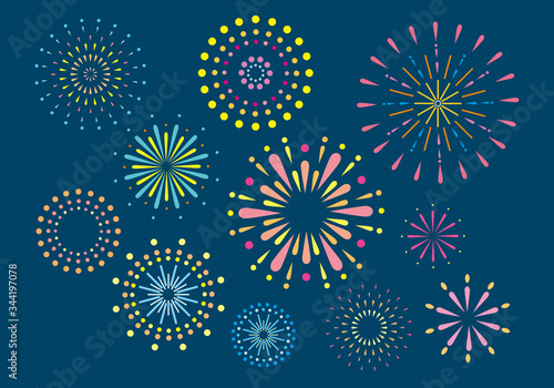 花火のイラスト（カラー）