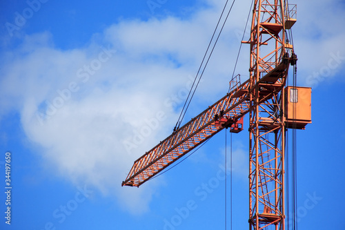Wallpaper Mural Construction Crane Against Blue Sky Torontodigital.ca