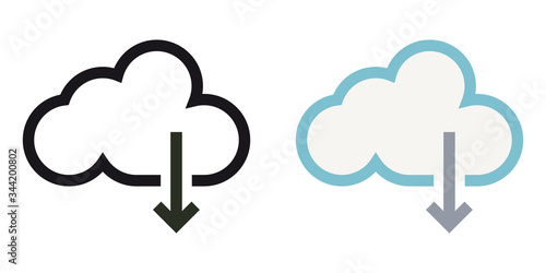 simply cloud storage minimal vector icon