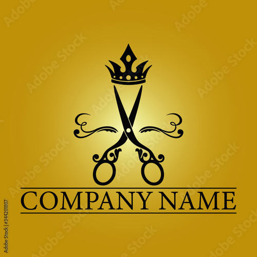Logo for a hairdresser, beauty salon, barber shop or tailoring studio. Vector illustration.