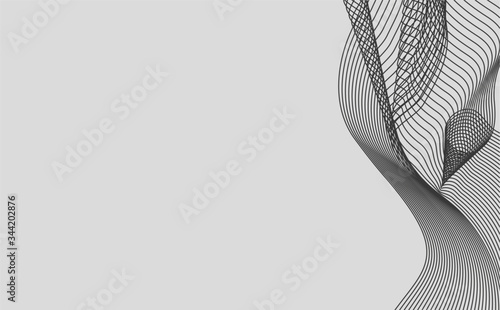 Elegant abstract smooth swoosh speed gray wave modern stream background. Vector illustration