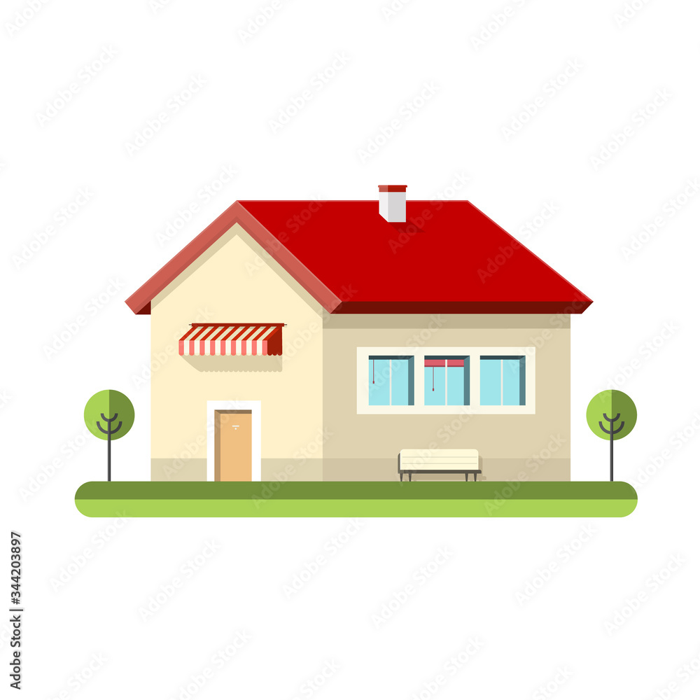 Family House Symbol - Building Vector Icon Isolated