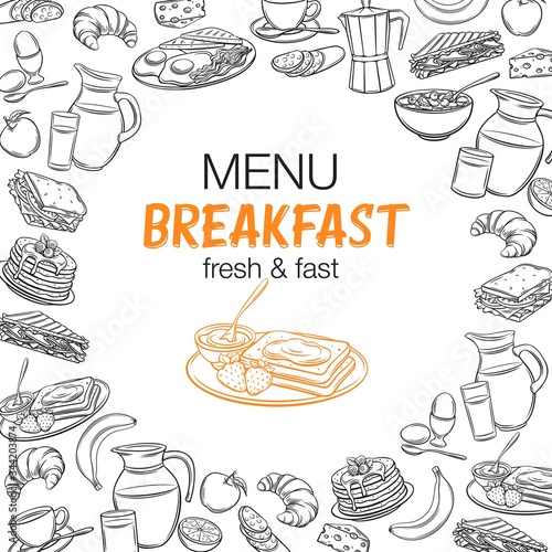 breakfast outline banners