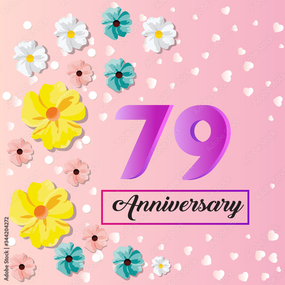 79 years anniversary celebration logo vector template design