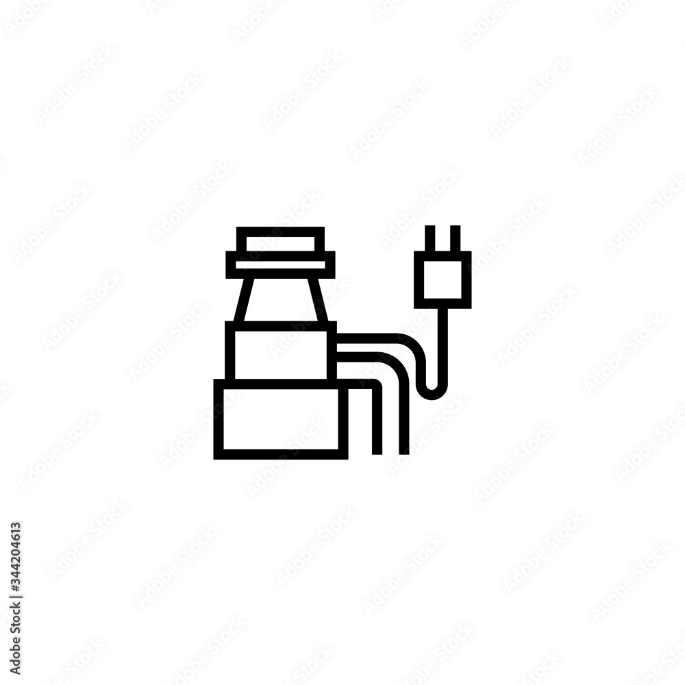 Garbage disposal vector icon in outline, linear style isolated on white background Garbage disposal vector icon in outline, linear style isolated on white background