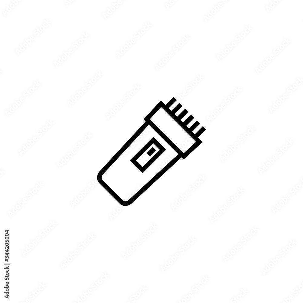 Trimmer vector icon in outline, linear style isolated on white background Trimmer vector icon in outline, linear style isolated on white background