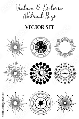 Vintage and Esoteric Abstract Rays. Vector EPS10