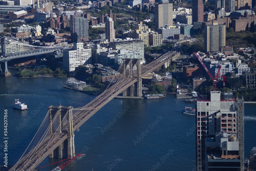New York City, view on the Brooklyn Bridge