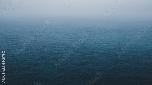 Sea landscape fog blue water