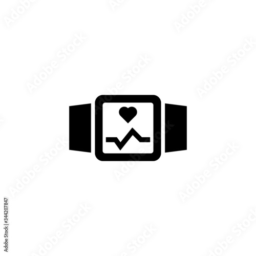 Activity tracker vector icon in black solid style isolated on white background