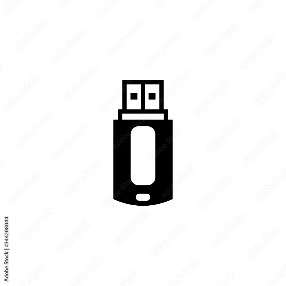 Pen drive vector icon in black solid style isolated on white background Pen drive vector icon in black solid style isolated on white background