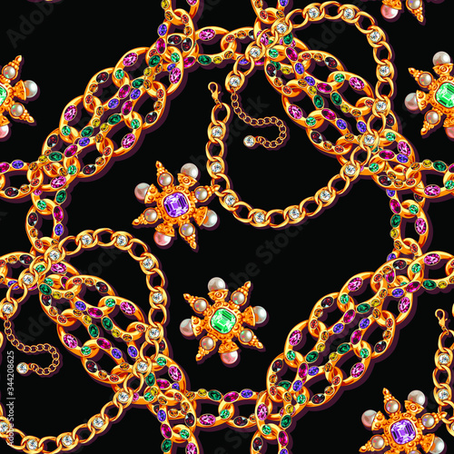 Vector Gold Jewelry Seamless Pattern