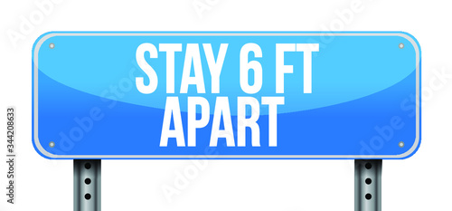 Stay 6ft apart sign. 