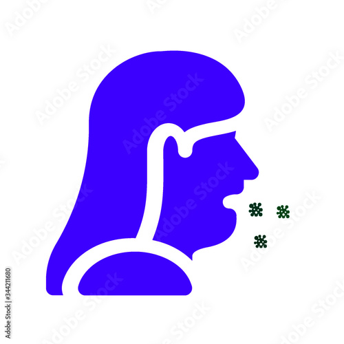 Illustration of infected person coughing. vector art.