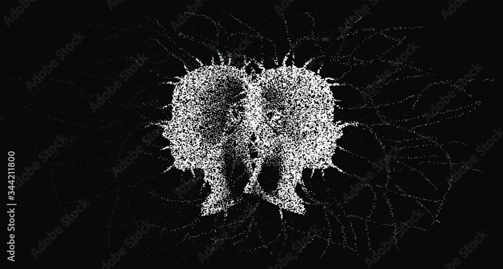 Silhouette of a human profile with wires going outside the head like the neural networks, axons and dendrites. The subject of mind, mental powers and Artificial intelligence.