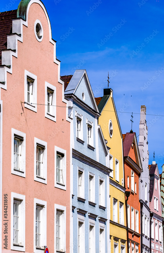 historic facades in Landshut - bavaria