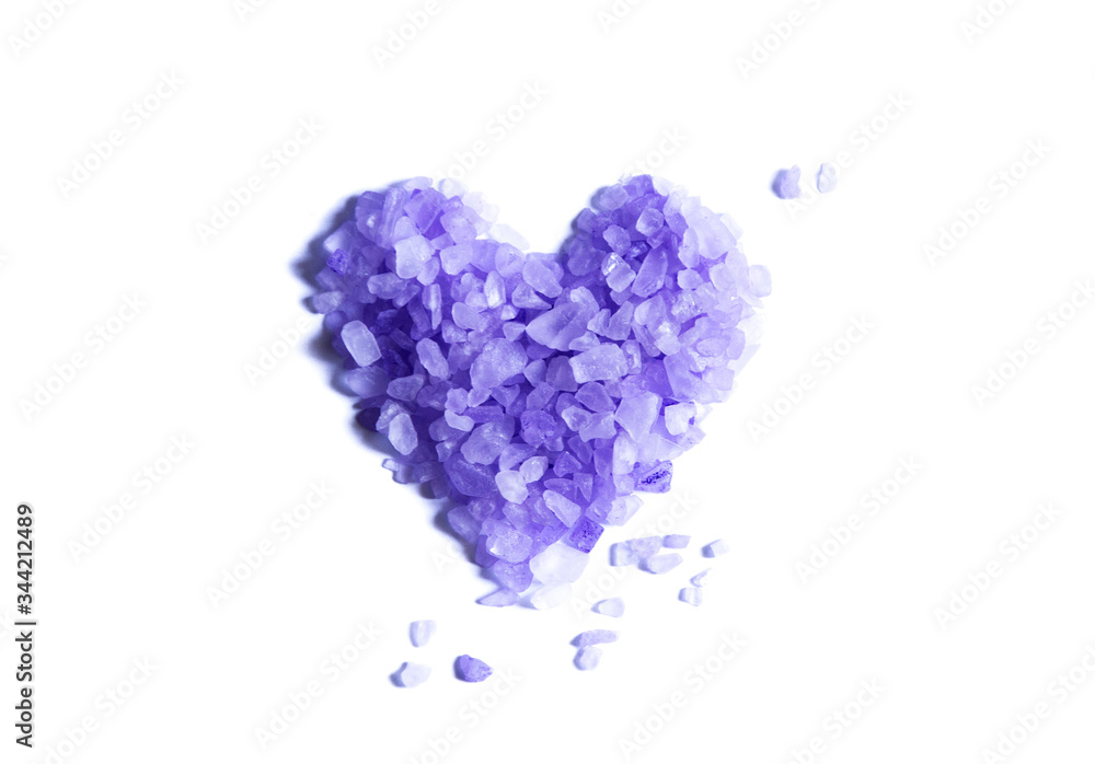 Sales de baño de lavanda con forma de corazón Sales de baño de lavanda con forma de corazón