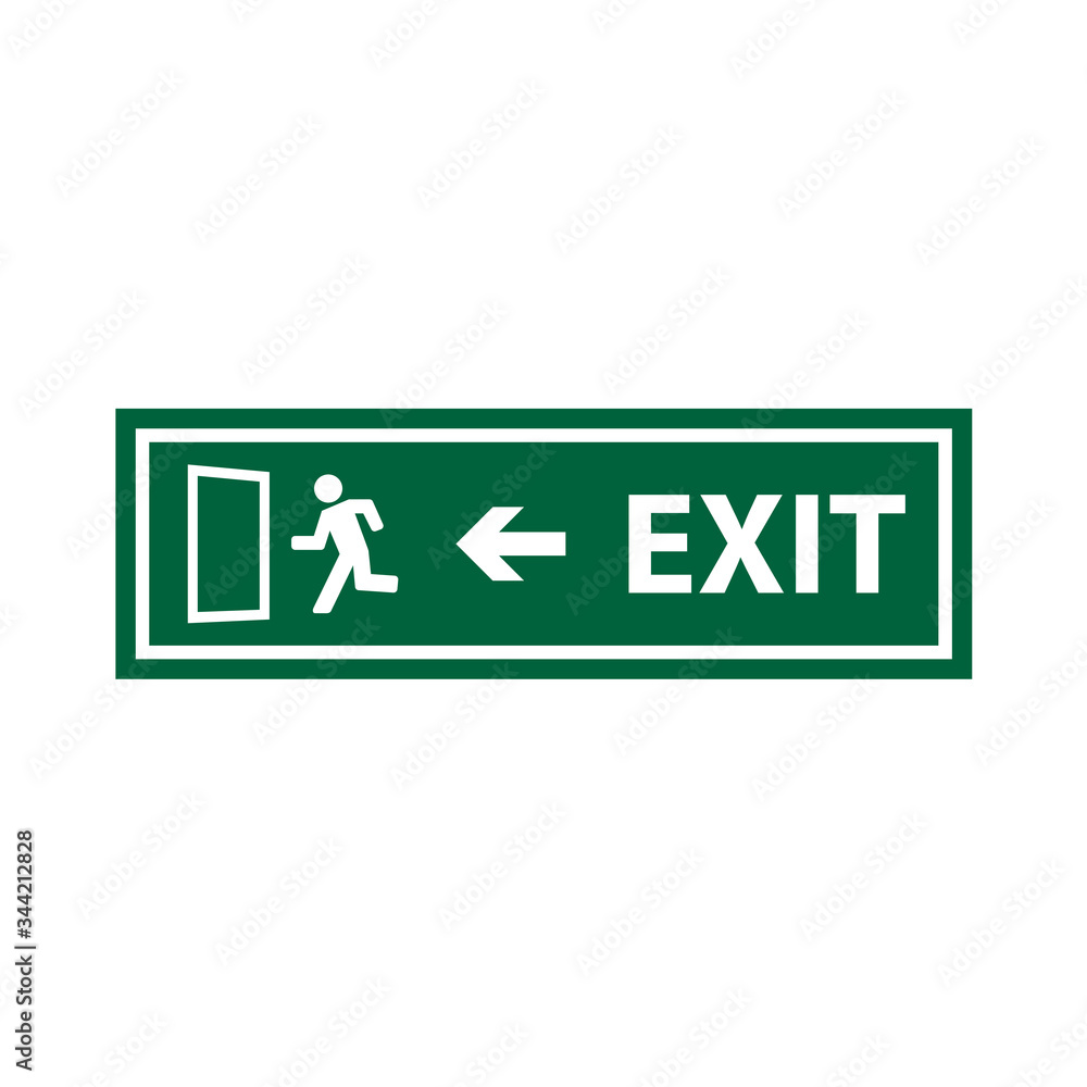 exit sign icon in trendy flat style exit sign icon in trendy flat style