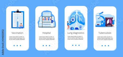 Concept of tuberculosis, pneumonia, lung diagnosis x-ray machine for diagnosis, it is mobile website, app, banner. Influenza, coronovirus, flu treatment