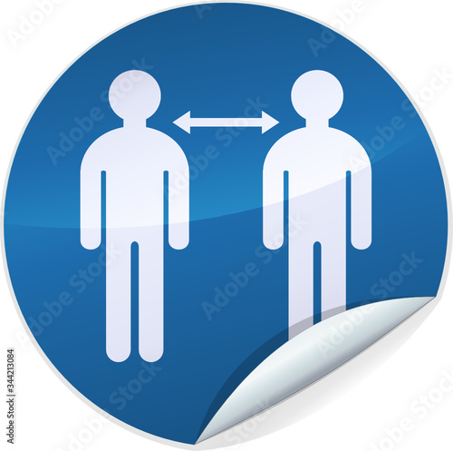 Sticker de distanciation sociale obligatoire (isolé)	