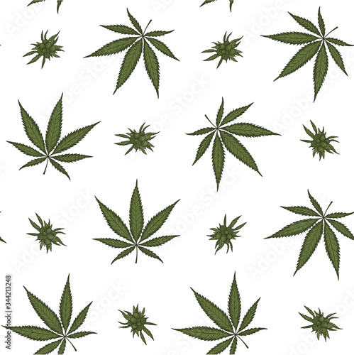 Pattern "Cannabis with buds".