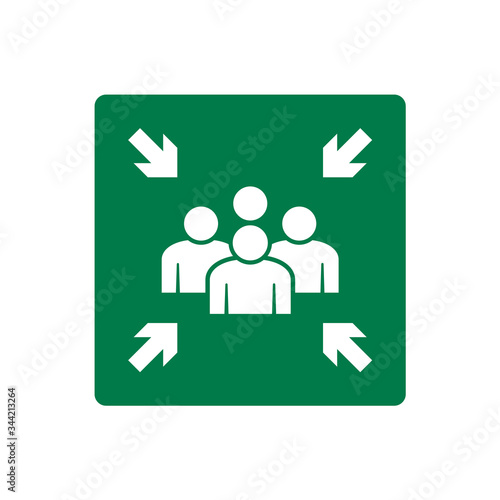 fire assembly point vector icon